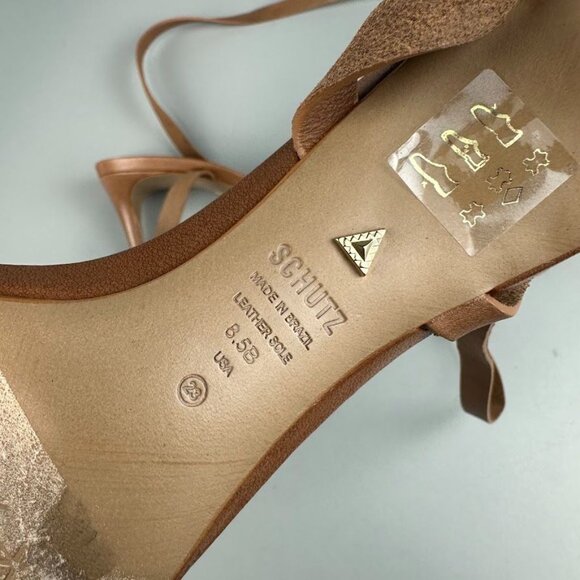 Schutz Aurora Mid Sandal in Brown - Picture 5 of 7